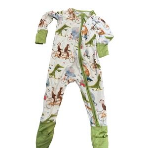 Suzel One Piece Sleeper Baby Boys 6-9 Months Multicolor‎ Animal Bike Footed Zip